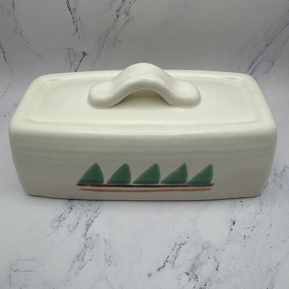 TAOS TREASURE CRAFT BUTTER DISH Southwest Adobe Stone Ware Made In The USA - Picture 6 of 12